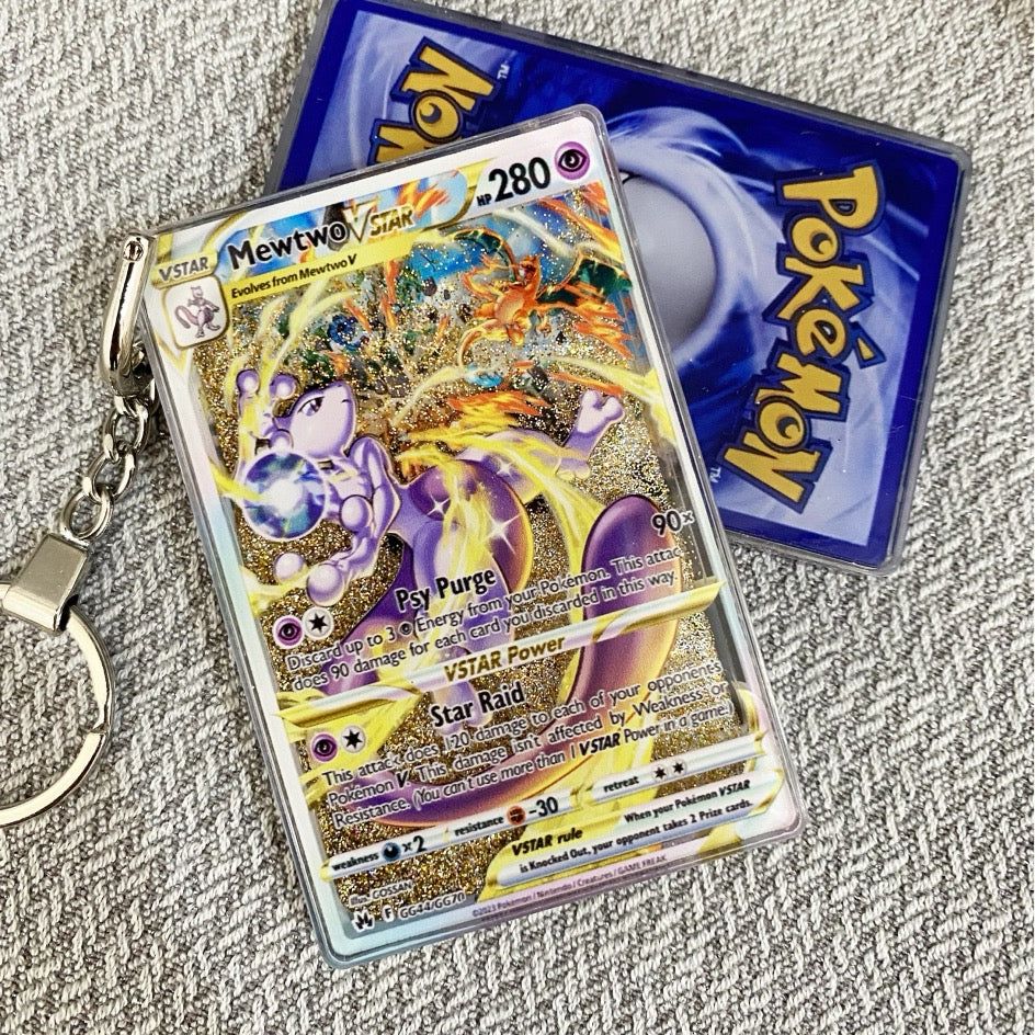 Mewtwo VSTAR Card Quicksand Keychain