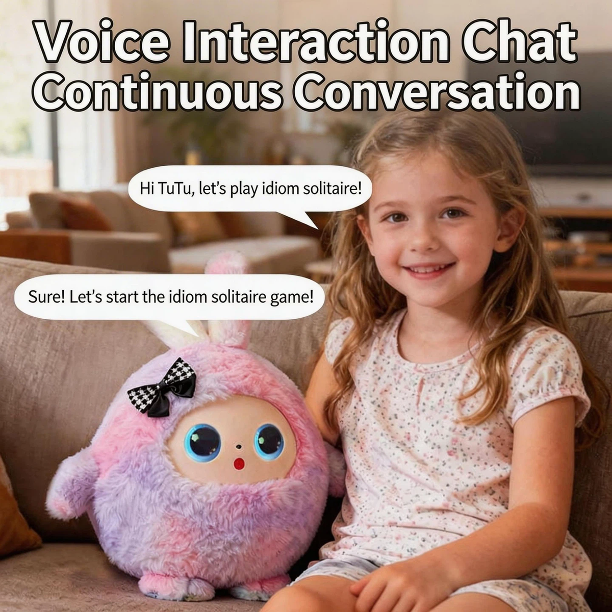 AI Interactive Plush Doll, Multi-language Smart Robot, Kids Educational Early Learning Toy
