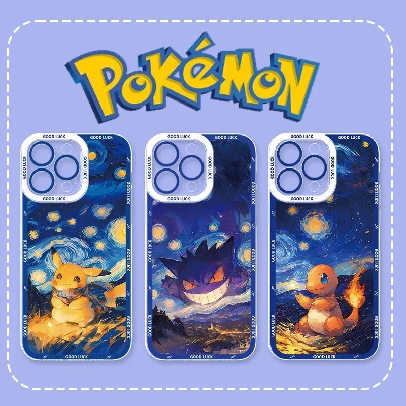 Pokémon Starry Sky Oil Painting Phone Case For iPhone